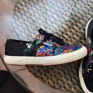 Satin Floral Superga Sneakers